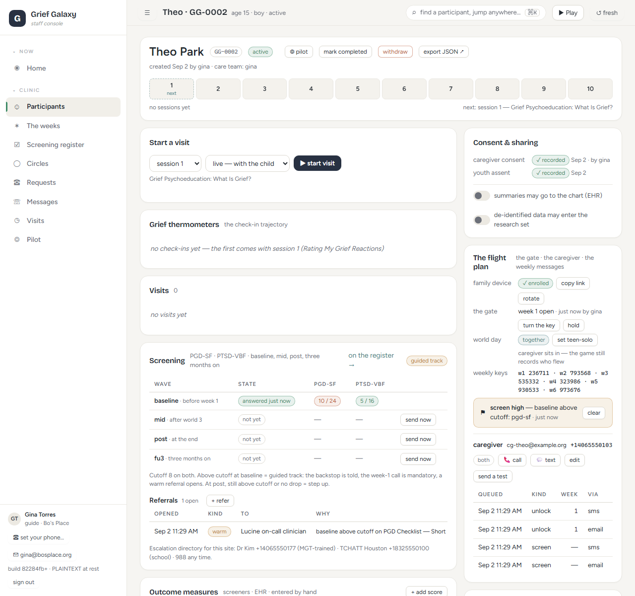 a participant page